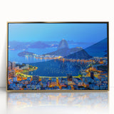 Framed acrylic print of a mid-century modernist Brazilian landscape in earthy tones, ideal for modern art wall decor.