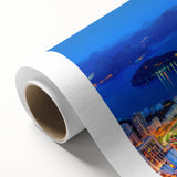 Art Deco poster of a Brazilian landscape in pastel shades on rolled canvas, ideal for nursery wall art.