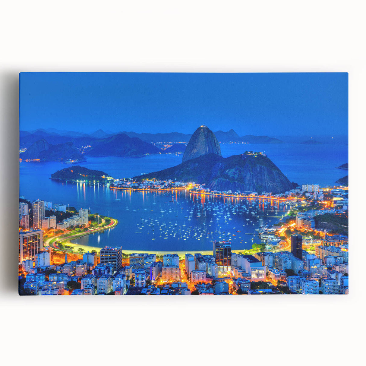 Black and white photo of Rio de Janeiro on stretched canvas, ideal for kitchen wall art.