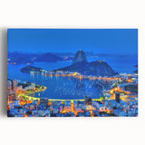 Black and white photo of Rio de Janeiro on stretched canvas, ideal for kitchen wall art.
