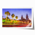 Extra large rolled print featuring a vibrant, floral depiction of Santiago, Chile, ideal for art wall dining room.