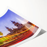 Extra large wall art featuring line art flowers and subtle pastel shades on a rolled print.