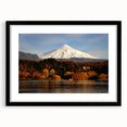 Extra large framed abstract art print featuring a colorful, textured scenery of a Chilean landscape.