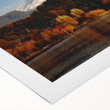 Art deco poster of a Chilean landscape in muted earth tones on rolled canvas, suitable for dining room decor.