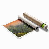Extra large rolled canvas print featuring a vibrant floral scene, ideal for classy bathroom or large living room decor.