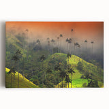 Large black and white photograph of a Colombian landscape on stretched canvas, suitable for kitchen wall art.