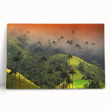 Black and white photograph of Colombian landscape on stretched canvas, ideal for kitchen wall art or bedroom ambiance.