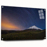 Acrylic print of a large abstract depiction of the Galápagos, with vibrant blue and green tones.