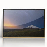 Framed acrylic print of a Galapagos scenery in gold hues, suitable for modern art wall decor.