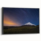 Black and white framed canvas depicting a vintage-style Galapagos landscape, ideal for bedroom wall art.