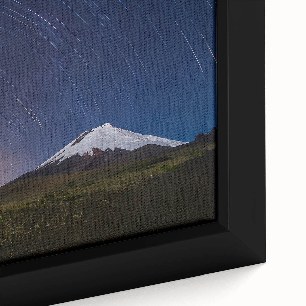 Extra large framed canvas depicting a black textured art scene with vibrant colors, ideal for living room decor.