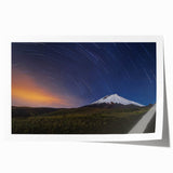 Extra large rolled print of Galapagos scenery with vibrant green and blue tones, suitable as art wall for dining room.