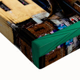 Large art depicting a black and white Peruvian landscape on stretched canvas, suitable for bedroom wall decor.