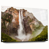 Large abstract wall art depicting a vibrant Venezuelan landscape on acrylic glass, suitable for bedroom or dining room decor.