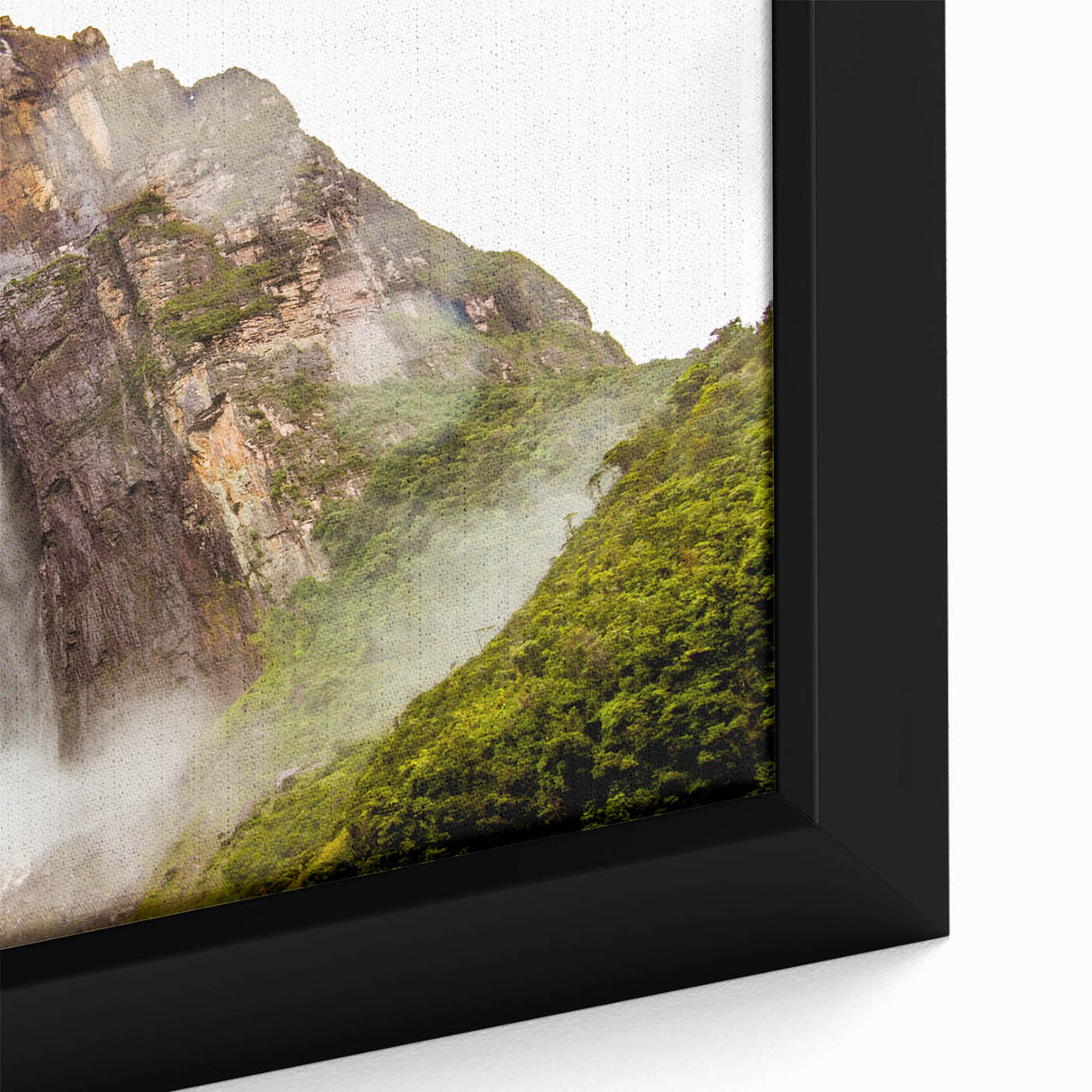 Extra large framed canvas featuring a textured depiction of a Venezuelan landscape in vibrant colors.