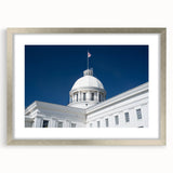 Textured abstract art print depicting Alabama scenery in muted earth tones, framed in silver, ideal for bedroom art.