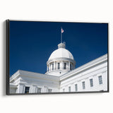 Black and white framed canvas featuring a vintage Alabama landscape, ideal for bedroom wall decor.