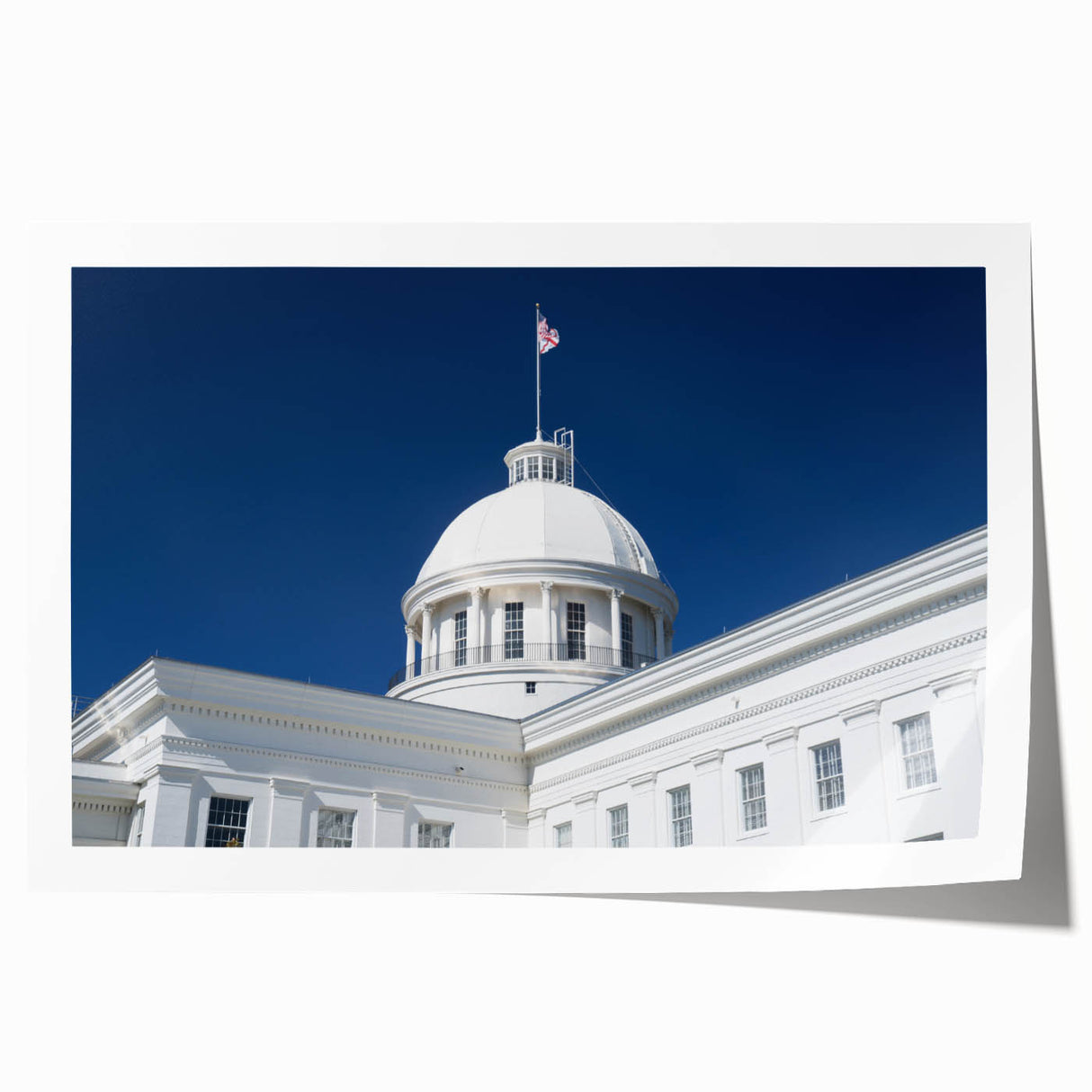 Rolled print of Alabama scenery with vibrant floral elements, ideal for art wall dining room or classy bathroom decor.