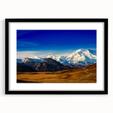 Extra large canvas print of abstract Denali, Alaska scenery in vibrant colors, ideal for living room wall art.