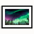 Extra large abstract art print depicting vibrant Alaskan scenery on textured canvas, framed in black.