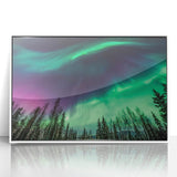 Acrylic print of a serene Alaskan landscape in muted white and blue tones, ideal for modern art wall decor in a nursery.