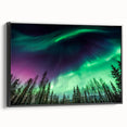 Black and white framed canvas of an Alaskan landscape, ideal for bedroom wall art.