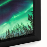 Extra large framed canvas of a textured Alaskan scenery, with vibrant colors on a black background.