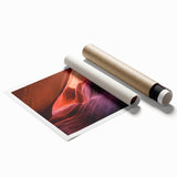 Extra large rolled print of Antelope Canyon in Arizona, showcasing natural rock formations in warm earth tones.