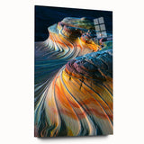 Large abstract wall art depicting the Coyote Buttes in Arizona, rendered in earth tones on acrylic glass.