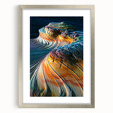 Textured art print depicting Arizona's Coyote Buttes in muted earth tones on a framed silver mat, ideal for bedroom art.