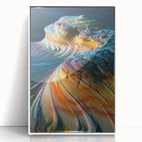 Modern art wall decor featuring Coyote Buttes in Arizona, with pastel shades on framed acrylic.
