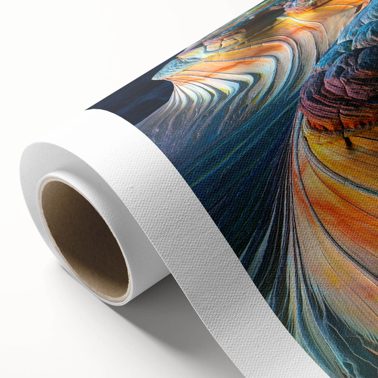 Art deco poster of Arizona's Coyote Buttes in pastel shades on rolled canvas, ideal for nursery wall art.