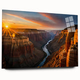 Acrylic print of the Grand Canyon in natural earth tones, suitable for bedroom or dining room art.