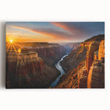 Black and white stretched canvas featuring a panoramic view of the Grand Canyon, ideal for kitchen wall art.