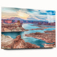 Acrylic print of Lake Powell in muted earth tones, suitable for bedroom or dining room decor.