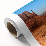 Art deco poster of Monument Valley in pastel shades on rolled canvas, ideal for nursery wall art.