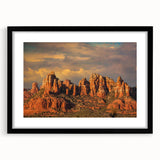 Extra large wall art featuring abstract art prints of Sedona, Arizona, in vibrant colorful shades on a black framed canvas.