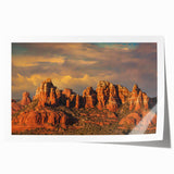 Sedona, Arizona landscape on rolled print with red rock formations and vibrant blue sky.