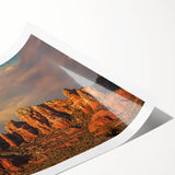 Extra large rolled print of line art flowers in muted earth tones, ideal for large living room wall art.