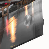 Large abstract wall art depicting Arkansas scenery in muted earth tones on acrylic glass, suited for dining room ambiance.