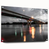 Large abstract wall art depicting a vibrant Arkansas landscape on acrylic glass, suitable for bedroom or dining room decor.