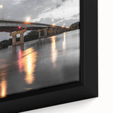 Textured black wall art depicting a colorful Arkansas scenery on extra large framed canvas, ideal for living room decor.