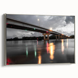 Framed canvas depicting a vintage-style Arkansas landscape with colorful art elements.