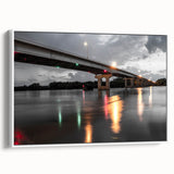 Extra large vintage poster art of Arkansas scenery on a framed canvas.