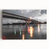 Black and white photograph of a serene Arkansas landscape on stretched canvas, perfect for kitchen wall art.
