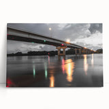Black and white stretched canvas featuring a serene Arkansas landscape, ideal for kitchen wall art or bedroom ambiance.