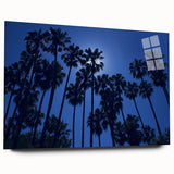 Large abstract depiction of Beverly Hills in muted earth tones on acrylic glass, suitable for bedroom or dining room art.