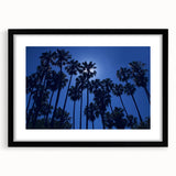 Abstract art print featuring a colorful, textured depiction of Beverly Hills in vibrant hues, framed in black.