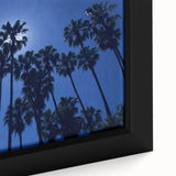 Black wall art depicting Beverly Hills scenery in colorful, textured strokes on an extra large framed canvas.