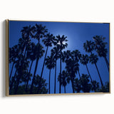 Framed canvas of a vintage-style Beverly Hills landscape in black and gold tones, ideal for bedroom wall art.